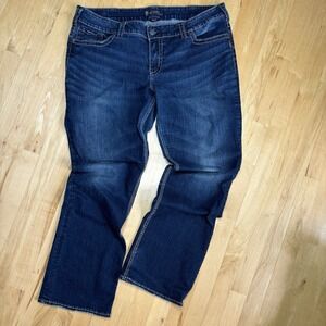 Silver Jeans Suki Mid Boot Women's Size 20 Dark Blue Denim Stretch Comfory 40x33